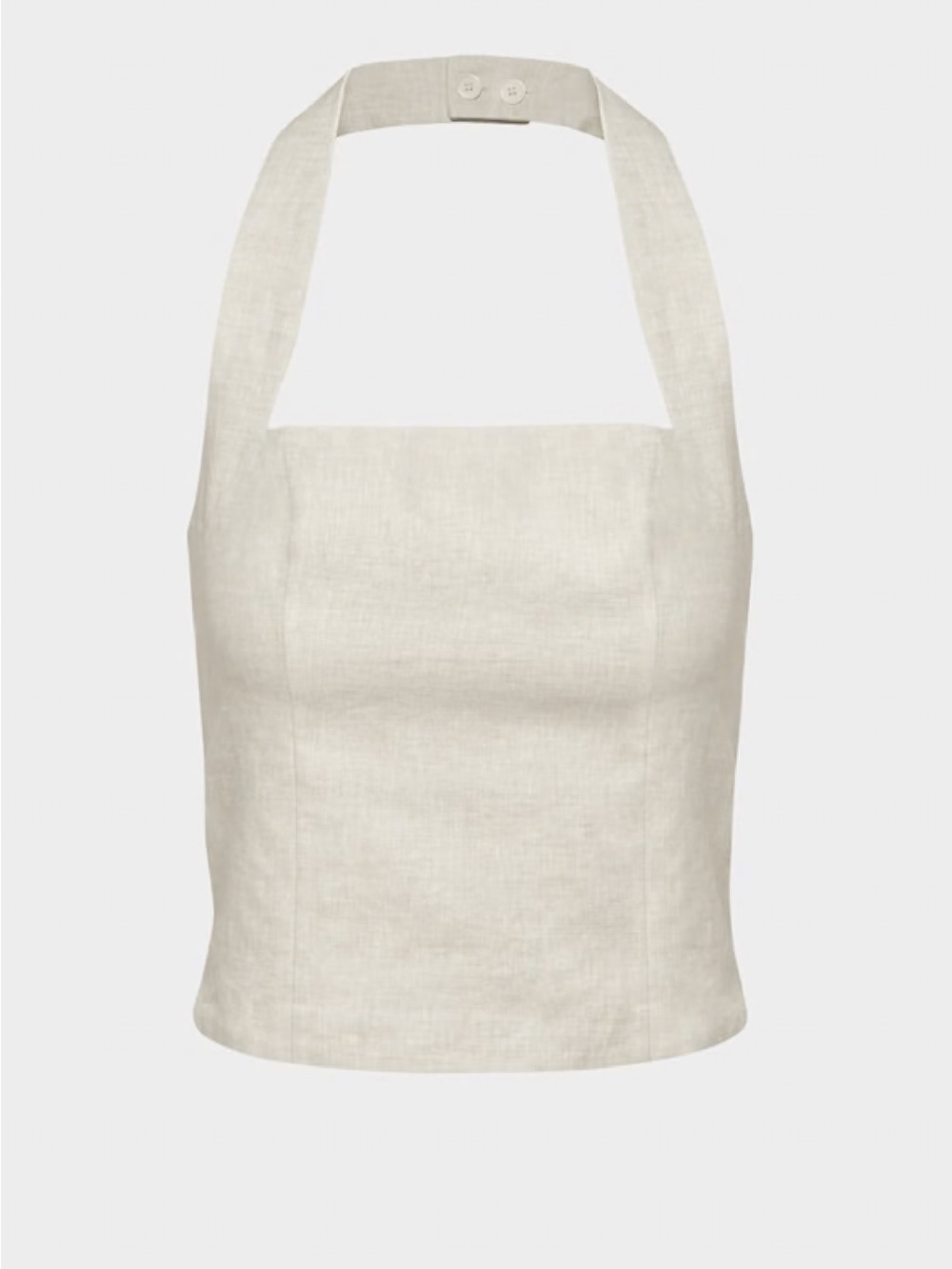 Aritzia Wilfred Linen Halter Square-Neck Top in Cream